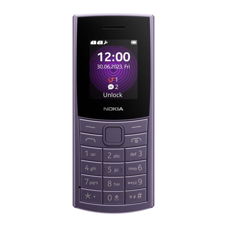 Nokia 110 Purple UK Unlocked HMD | Simple Feature Phone